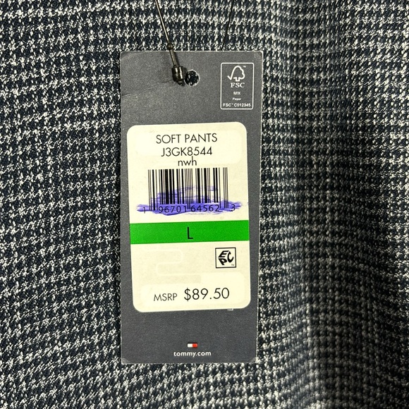 Tommy Hilfiger Houndstooth Blue Berkshire Ankle Trouser Dress Pants | Size Large - Picture 6 of 9